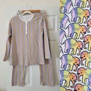 Roller rabbit elephant print pajamas M NWOT